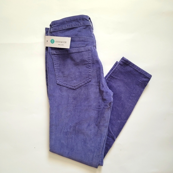 NWT Cosmic Blue Love Stitch Fix Corduroy Skinny Pants - Purple - 25P (Petite) - Picture 4 of 7